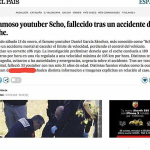 INVENT: El diario 'El País' no ha "matado" al famoso youtuber 8cho