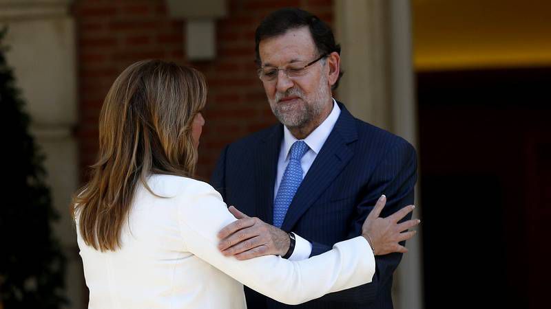 Mariano Rajoy en Moncloa recibe a la señora Díaz, líderesa de la organización PSOE-A