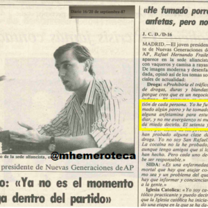 El pasado de Rafael Hernando: consumía droga porro y anfetaminas