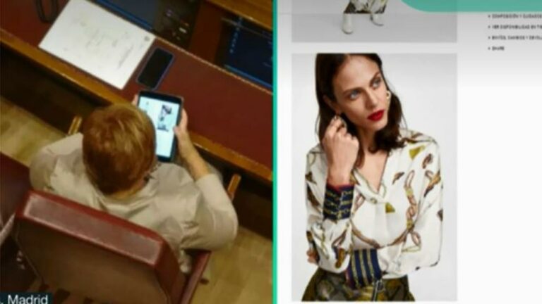 Celia Villalobos partiéndose el lomo de currar mientras compra ropa desde su escaño
