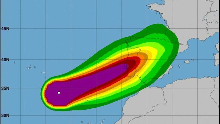 El huracán Leslie llegará a España esta noche
