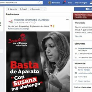 El PSOE andaluz intenta que cierren una página que denuncia el sectarismo de Susana Díaz