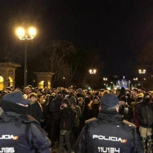 Seis detenidos durante una protesta contra un mitin de VOX en Zaragoza
