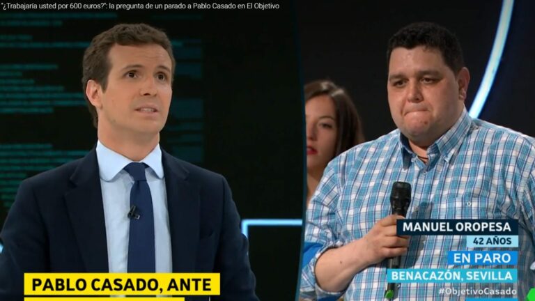 La pregunta de un parado a Pablo Casado en 'El Objetivo' que lo deja con esta cara