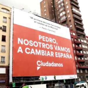 Posible infracción electoral de Ciudadanos por no retirar un cartel ilegal