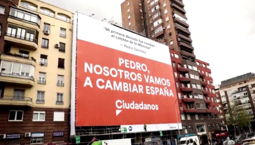 Posible infracción electoral de Ciudadanos por no retirar un cartel ilegal