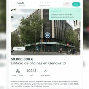 Cuánta crueldad: Un español "de mal" vende la sede del PP en Wallapop