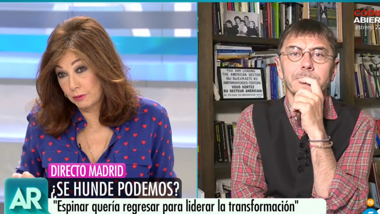 Monedero a Ana Rosa: "Tú eres el corazón de la derecha española. Le faltaría el oxígeno sin ti."