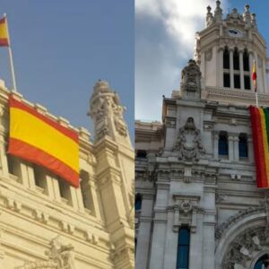 VOX lo exige, PP y C's ponen una bandera de España en el Ayuntamiento de Madrid