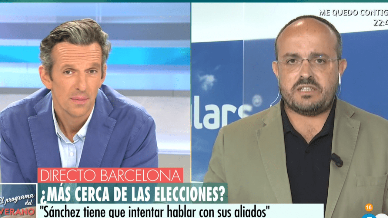 Joaquín Prats y Alejandro Fernández Álvarez (PP) en Telecinco