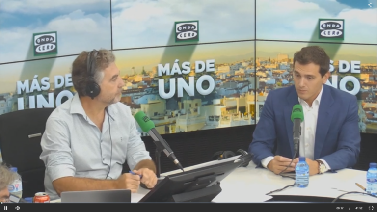Rivera culpa a "agosto" del desplome de Cs en una relajada entrevista en Atresmedia
