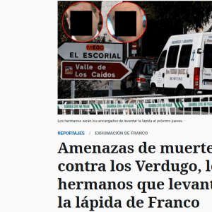 El Español publica los rostros de los trabajadores amenazados por la extrema derecha por levantar la lápida de Franco