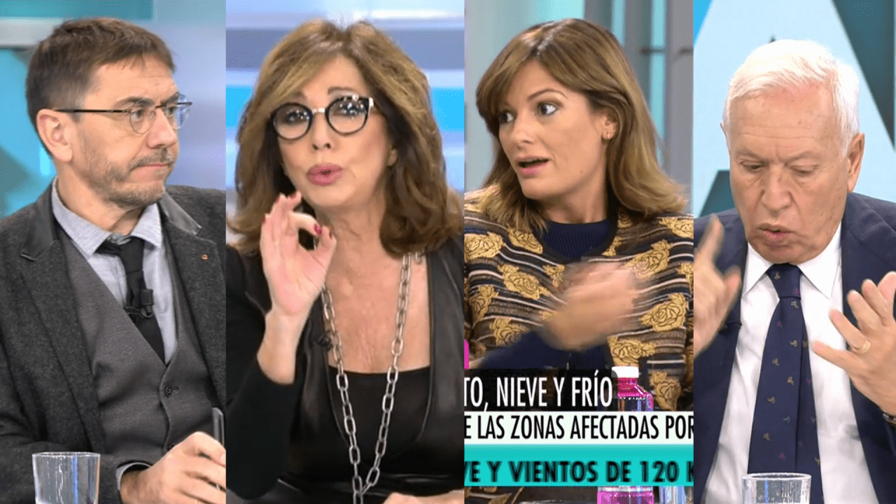 Monedero, Ana Rosa, Gómez y Margallo en Telecinco.