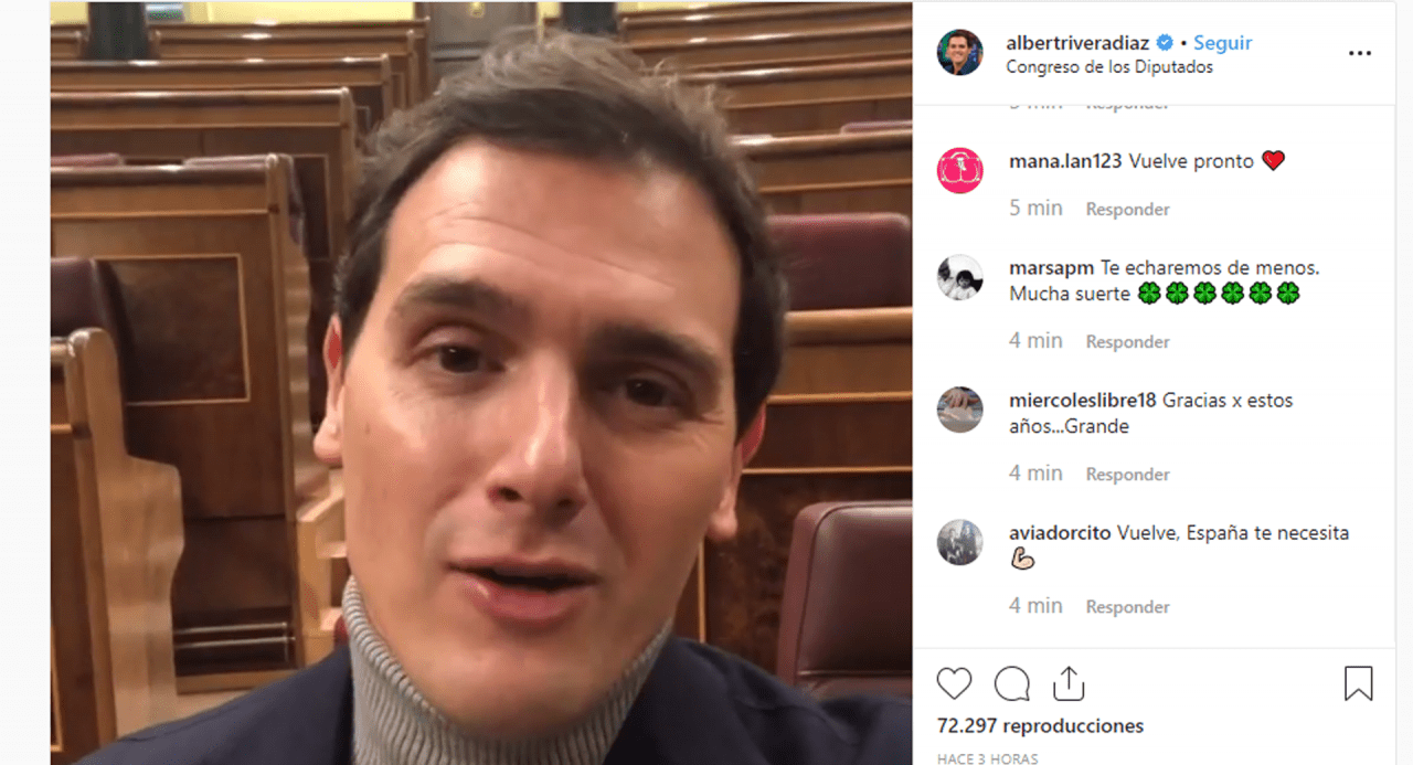 Albert Rivera en Instagram. 