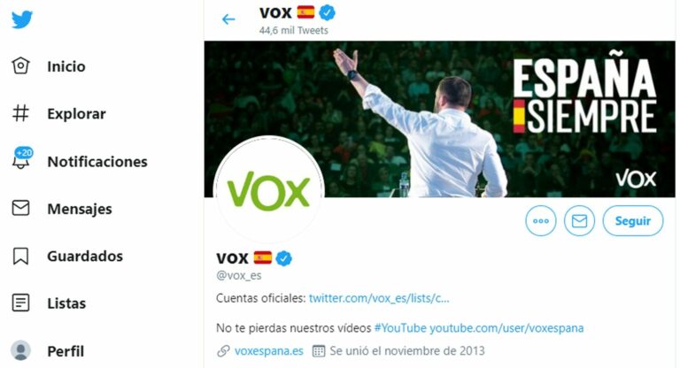 Twitter suspende la cuenta oficial de VOX