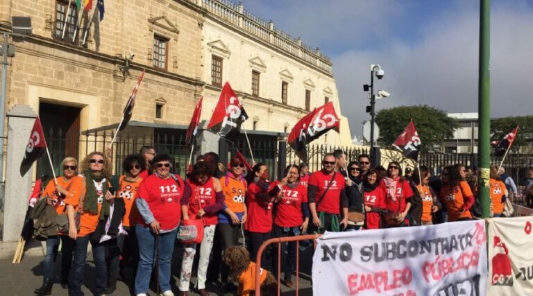 Trabajadores del 112 Andalucía denuncian que Ferrovial es una empresa "buitre" que les "subyuga" con el dinero de los andaluces