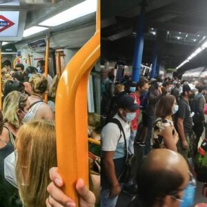 "Así está el Metro de Madrid" mientras Ayuso y Aguado siguen con el 'raka raka' de Barajas