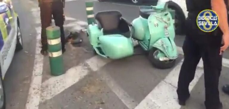 Un recién casado protagoniza un aparatoso accidente de tráfico en Sevilla