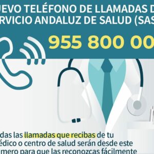 Las llamadas de su médico o su centro de salud en Andalucía serán hechas desde el 955800008