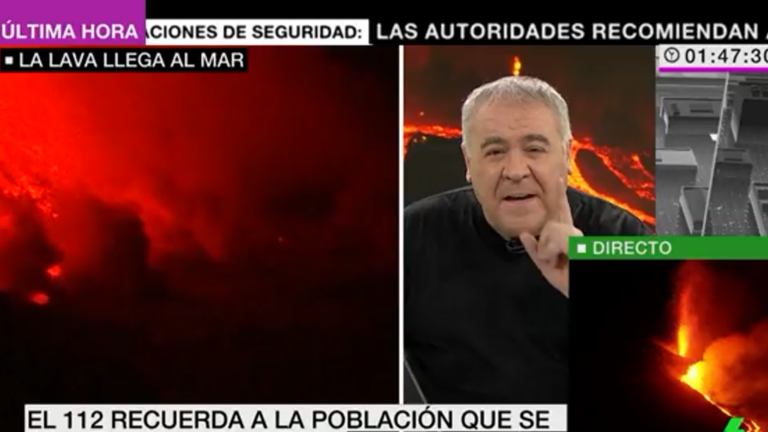 Ferreras monta un especial de madrugada al llegar la lava al mar y las redes se mofan