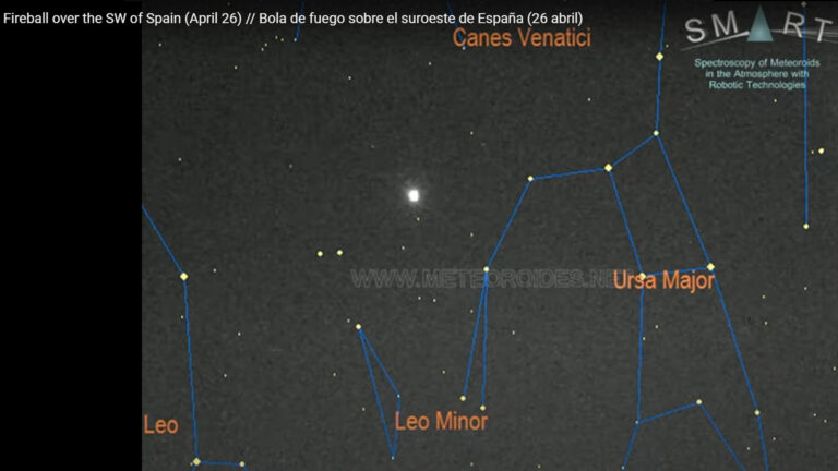 Una bola de fuego recorre el cielo andaluz a 74.000 km/h