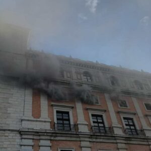 Incendio en el Alcázar de Toledo en la planta del museo del Ejército
