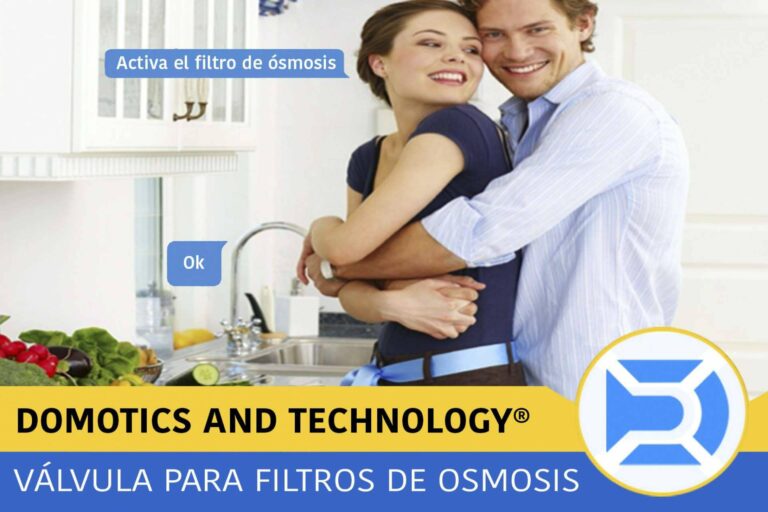 Agua osmotizada con la válvula inteligente de Domotics and Technology