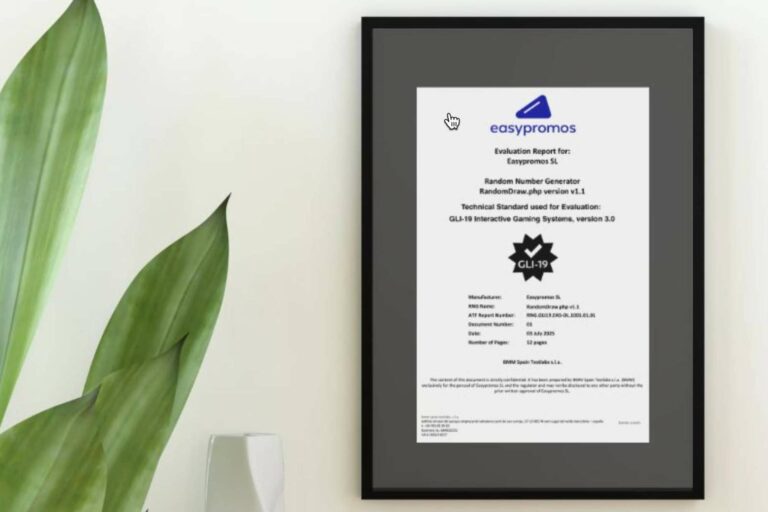 Easypromos refuerza la transparencia en sorteos online con la certificación GLI-19