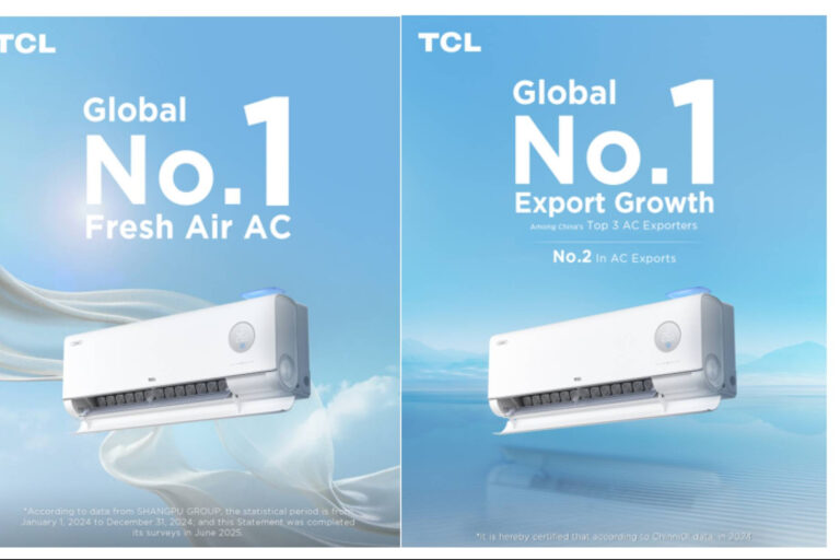 TCL nombrada marca número uno mundial de aire acondicionado con aire fresco en 2024