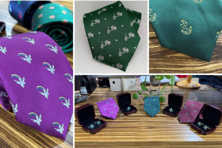 Purificación Abad impulsa la moda desde Sevilla con corbatas, gemelos e insignias que realzan la elegancia masculina