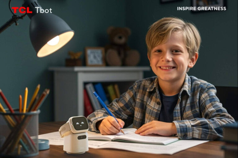 TCL presenta Tbot, un asistente de escritorio con IA diseñado para ampliar la experiencia del reloj infantil