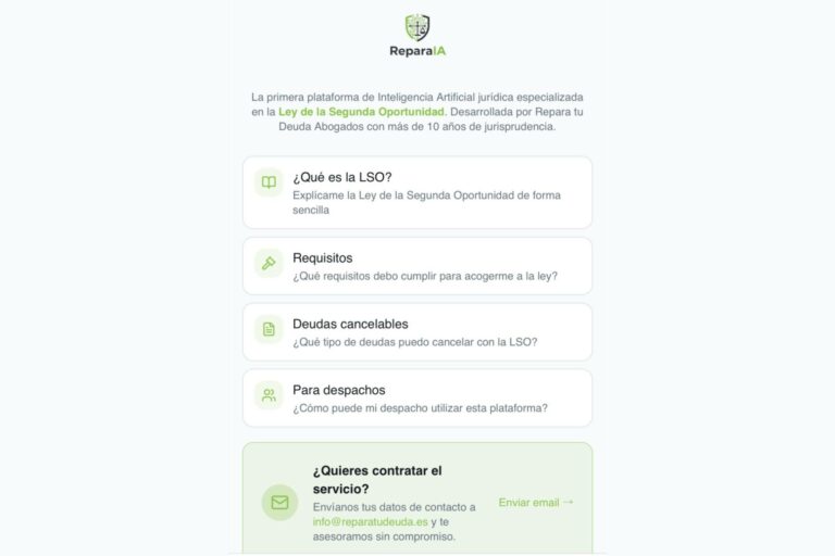 Grupo Repara lanza la primera plataforma de inteligencia artificial de la Ley de Segunda Oportunidad