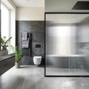 El baño cambia de aspecto; la grifería empotrada y las mamparas ganan protagonismo