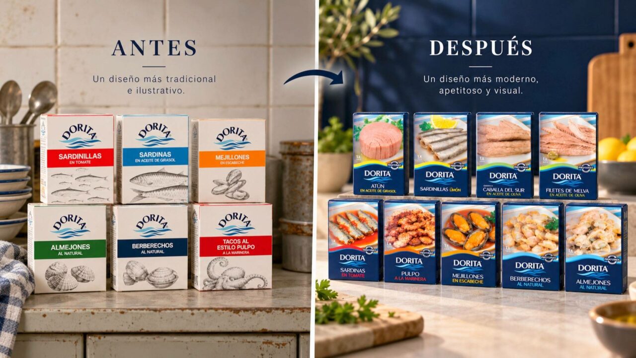 Brandesign desarrolla la evolución de la identidad visual y el packaging de Dorita, una marca con tradición conservera gallega